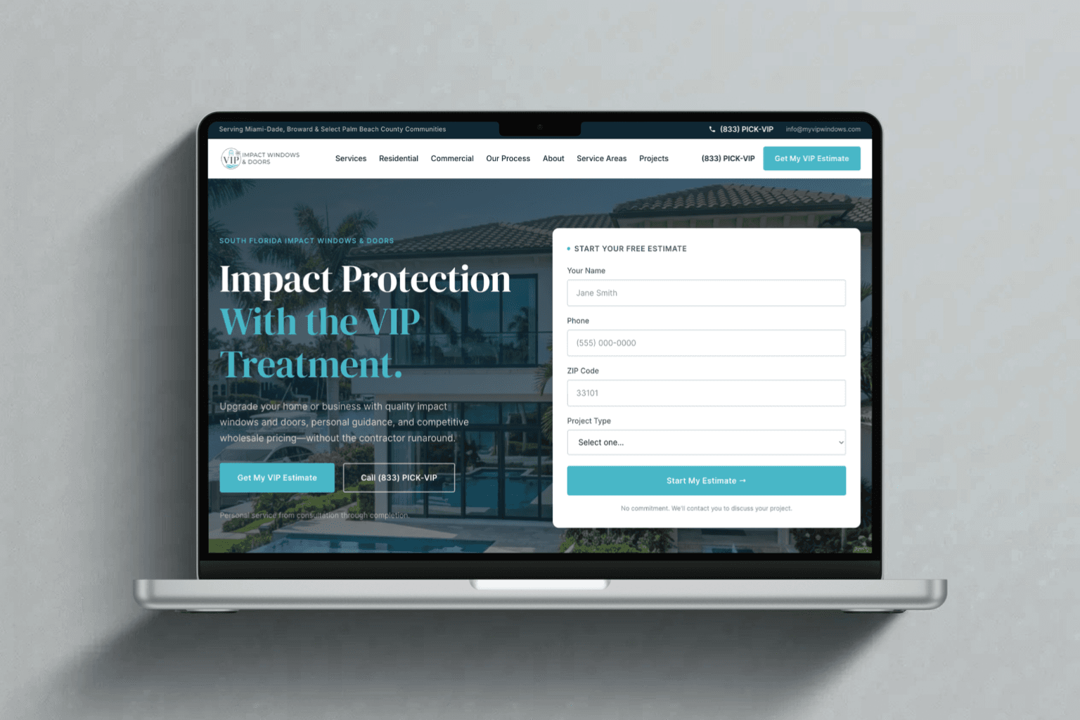 A mockup of a high-converting roofing contractor landing page showing clear CTA paths and certification prominence.