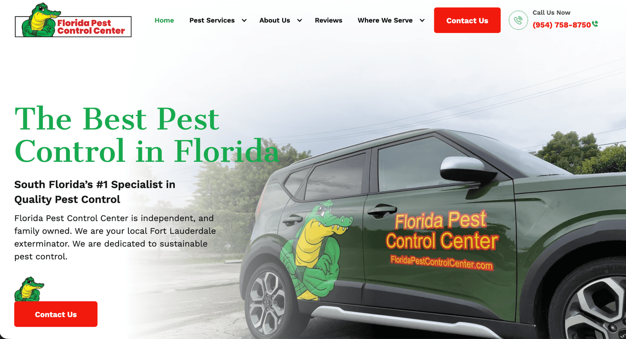 Original Florida Pest Control Center Outdated Site