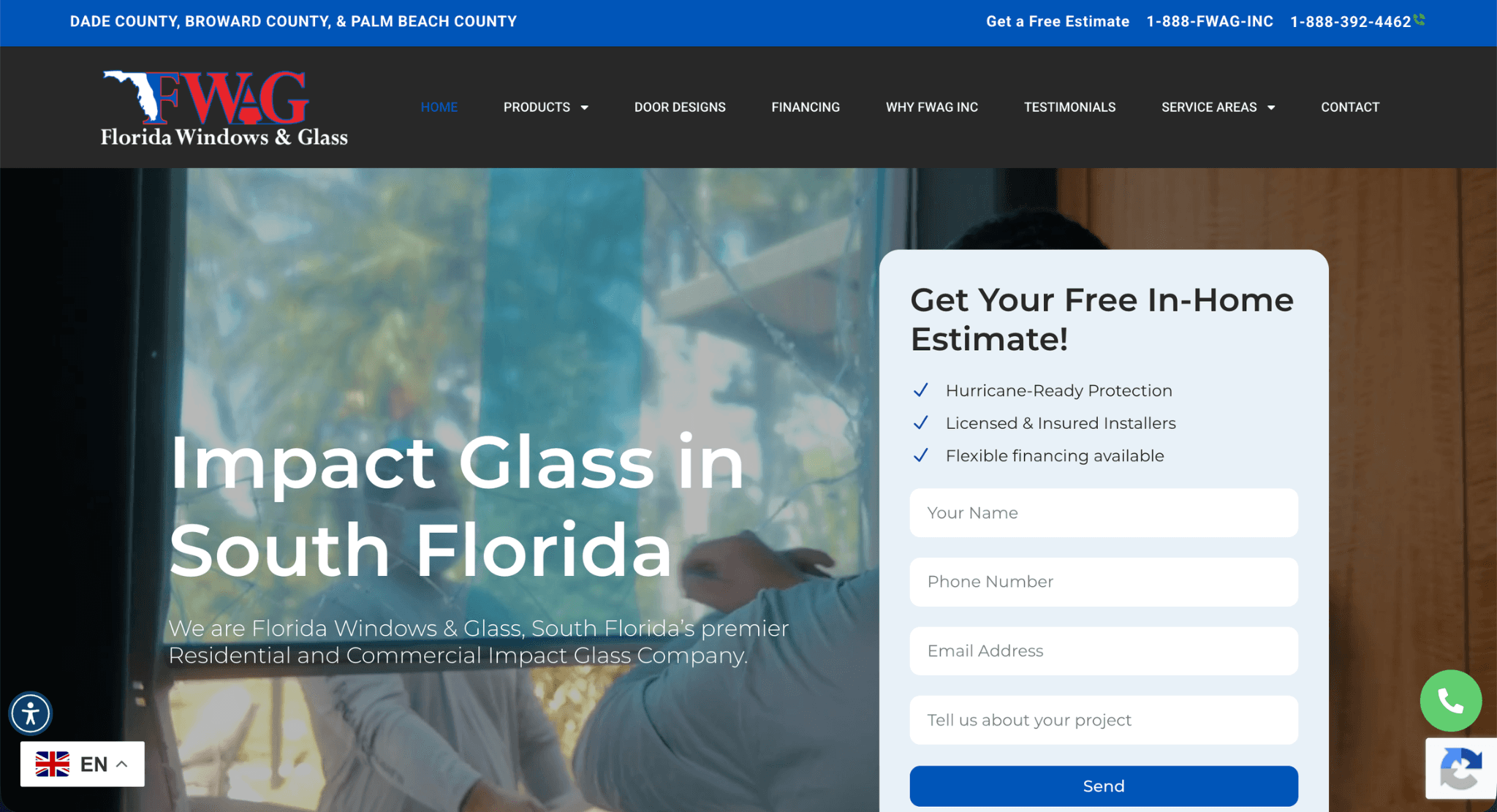 Florida Windows & Glass Original Website