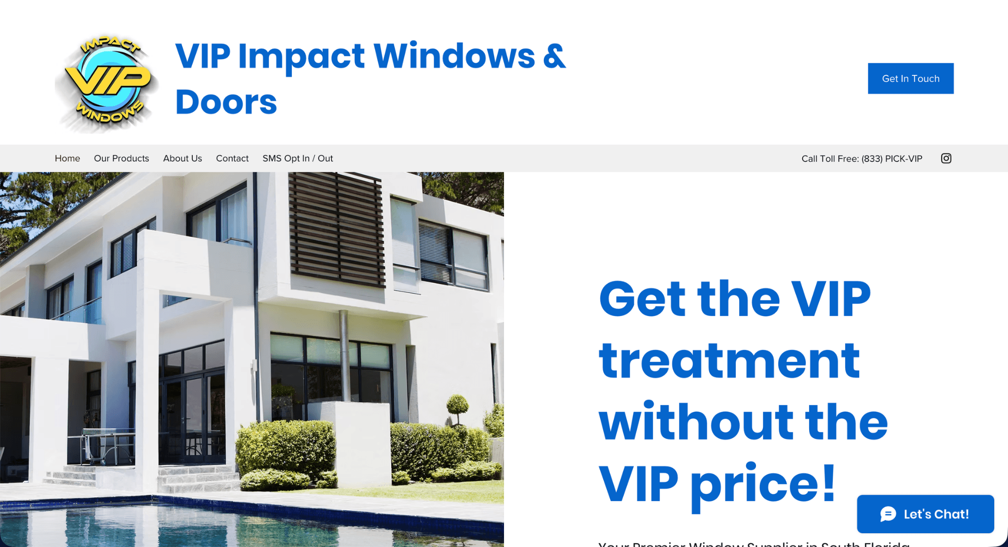 VIP Impact Windows Original Website